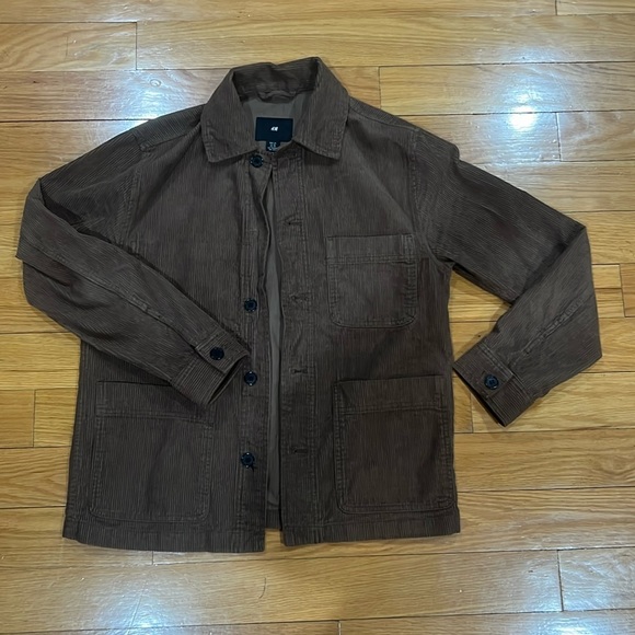 H&M Dark brown Corduroy shirt jacket - Picture 1 of 3